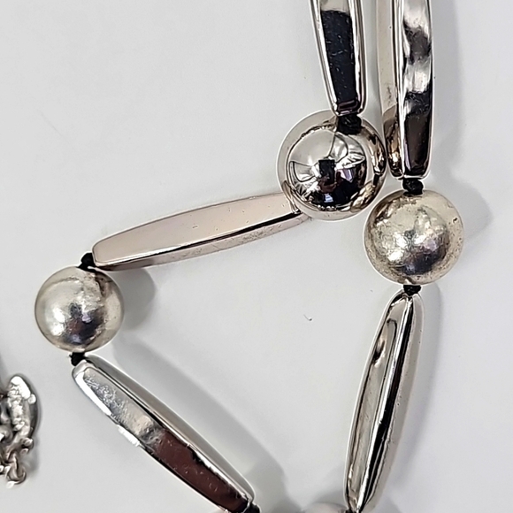 Chico's Shiny Reflective 70's Disco Mirror Linked Necklace - Picture 5 of 10